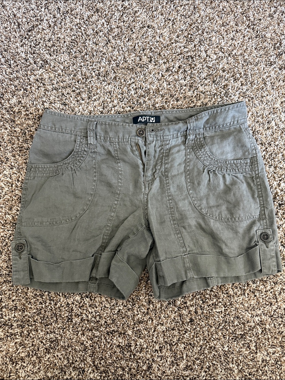 Apt. 9 Olive Utility Roll-Tab Women's Shorts
